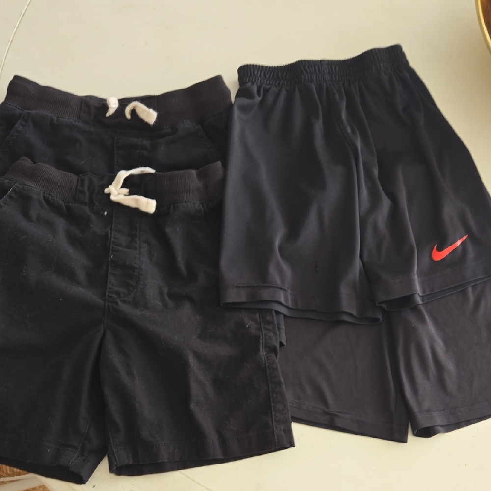 wonder nation Black Kids Shorts Duo with Red Accent